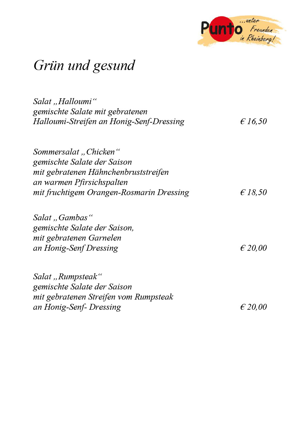 Puntos kleine Speisekarte Sommer 2025, Seite 2